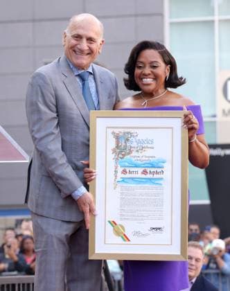 Steve Nissen and Sherri Shepherd attend an unveiling ceremony honoring Sherri Shepherd with the 2,827th star on the Hollywood Walk of Fame in Los Angeles on Monday, November 3, 2025.  LAP20251103835 GREGxGRUDT