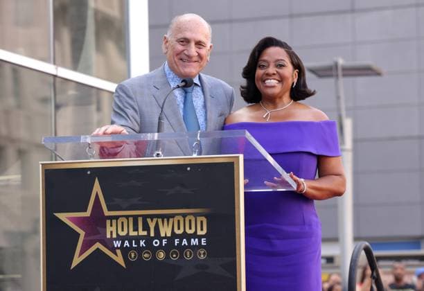 Steve Nissen and Sherri Shepherd attend an unveiling ceremony honoring Sherri Shepherd with the 2,827th star on the Hollywood Walk of Fame in Los Angeles on Monday, November 3, 2025.  LAP20251103837 GREGxGRUDT