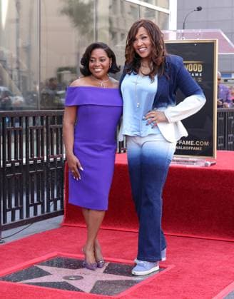 Sherri Shepherd and Kym Whitley attend an unveiling ceremony honoring Sherri Shepherd with the 2,827th star on the Hollywood Walk of Fame in Los Angeles on Monday, November 3, 2025.  LAP20251103874 GREGxGRUDT