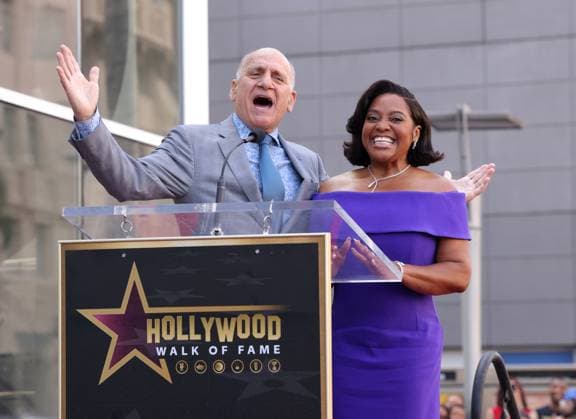 Steve Nissen and Sherri Shepherd attend an unveiling ceremony honoring Sherri Shepherd with the 2,827th star on the Hollywood Walk of Fame in Los Angeles on Monday, November 3, 2025.  LAP20251103838 GREGxGRUDT