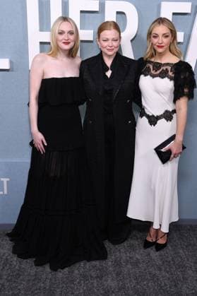 NEW YORK, NY - NOVEMBER 3: Dakota Fanning, Sarah Snook and Abby Elliott at the Peacock Original premiere screening of All Her Fault on November 3, 2025 at SVA Theater in New York City. Copyright: xMediaPunchx