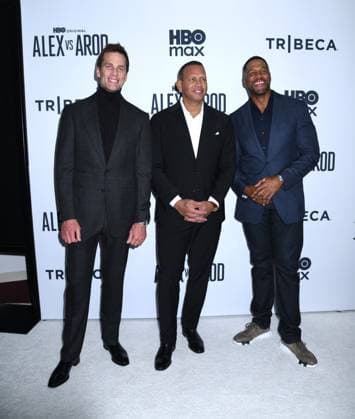 November 3, 2025, New York, Ny, United States: Tom Brady, Alex Rodriguez and Michael Strahan attend the New York Premiere Screening of Alex vs ARod . Held at the DGA Theater in New York. November 3, 2025. New York United States - ZUMAp281 20251103_zea_p281_024 Copyright: xPhotoxImagexPressx