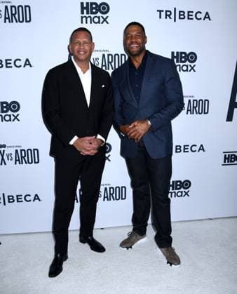 November 3, 2025, New York, Ny, United States: Alex Rodriguez and Michael Strahan attend the New York Premiere Screening of Alex vs ARod . Held at the DGA Theater in New York. November 3, 2025. New York United States - ZUMAp281 20251103_zea_p281_037 Copyright: xPhotoxImagexPressx