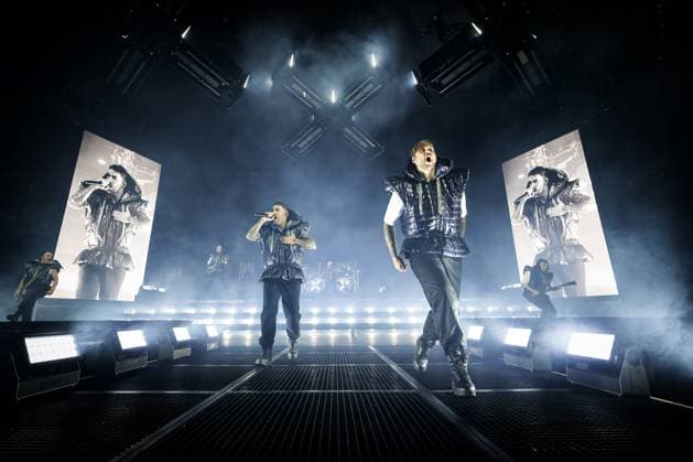 Electric Callboy live in Oslo, Norway Oslo, Norway. 03rd, November 2025. The German band Electric Callboy performs a live concert at Unity Arena in Oslo. Here vocalists Nico Sallach (L) and Kevin Ratajczak (R) are seen live on stage. Norway, Oslo, Unity Arena  Copyright: xGonzalesxPhoto TerjexDokkenx