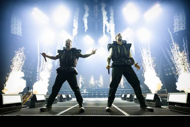 Electric Callboy live in Oslo, Norway Oslo, Norway. 03rd, November 2025. The German band Electric Callboy performs a live concert at Unity Arena in Oslo. Here vocalists Nico Sallach (L) and Kevin Ratajczak (R) are seen live on stage. Norway, Oslo, Unity Arena  Copyright: xGonzalesxPhoto TerjexDokkenx