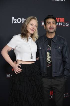 November 3, 2025, Los Angeles, California, USA: Emily V. Gordon, Kumail Nanjiani at the World Premiere of 20th Century Studios Predator: Badlands at the TCL Chinese Theatre IMAX Los Angeles USA - ZUMAg107 20251103_zep_g107_051 Copyright: xNinaxPrommerx