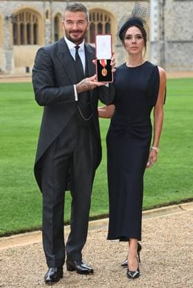 . 04 11 2025. Windsor, United Kingdom. Sir David Beckham and his wife Victoria with his knighthood after an Investiture at Windsor Castle, United Kingdom  xPoolx xi-Imagesx IIM-26349-0009