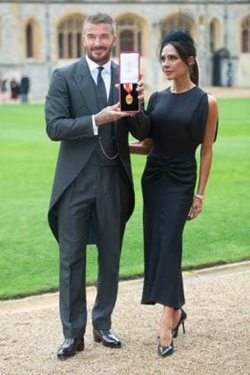 Investiture - Tuesday 4 November - Windsor Castle, London, UK Sir David Beckham and Lady Victoria Beckham poses for, Credit:Justin Ng Avalon UK, England, London, Windsor Castle  Copyright: xJustinxNgx xAvalonx 1050263627