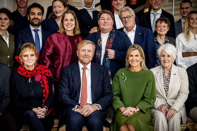 THE HAGUE - King Willem-Alexander and Queen Maxima attend the lunch for distinguished guests at Noordeinde Palace. Dutch individuals who have achieved exceptional achievements are offered a lunch by the royal couple. Guests included Martijn and Jeroen Krabbe. ANP POOL PATRICK VAN KATWIJK netherlands out - belgium out  Copyright: xx x541200319x originalFilename: 541200319.jpg