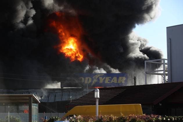 A large fire broke out in the tire warehouse Firefighters are extinguishing a large fire that broke out in the tire warehouse of the Pneumatik company, Sveta Nedelja, Croatia, on November 04, 2025.  ZeljkoxLukunic PIXSELL