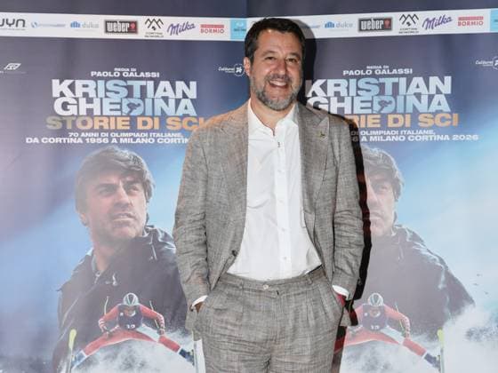 Rome, Italy: Rome, Barberini Cinema, premiere of the documentary film Kristian Ghedina - Stories of Skiing. Pictured: Matteo Salvini. Rome Italy  - ZUMAp169 20251104_zea_p169_1155 Copyright: xMarcoxProvvisionatox