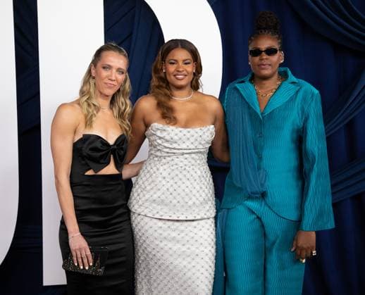 Lexie Hull, Nyara Sabally and Jonquel Q Jones arrive on the red carpet for the Glamour Women of the Year Awards on Tuesday, November 4, 2025 at The Plaza Hotel in New York City.  NYP20251104576 SERENAxXUxNING