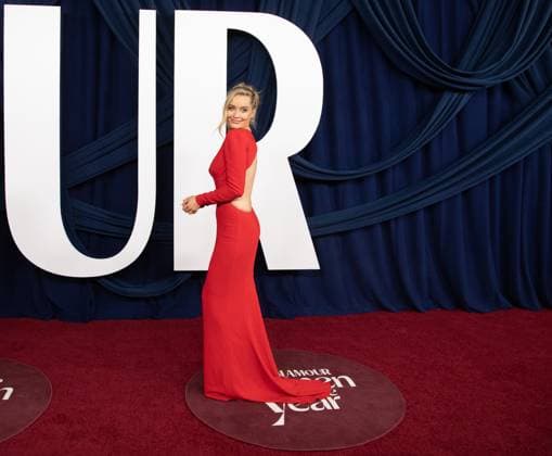 Laura Whitmore arrives on the red carpet for the Glamour Women of the Year Awards on Tuesday, November 4, 2025 at The Plaza Hotel in New York City.  NYP20251104541 SERENAxXUxNING