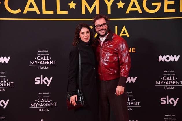 Rome, Italy: Rome, Cinema The Space Moderno Premiere of the Sky Series Call My Agent - Italy , In the photo: Guglielmo Scilla Emanuela Capello Rome Italy  - ZUMAp169 20251104_zea_p169_1539 Copyright: xVincenzoxLandix