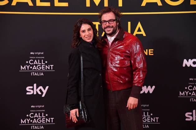 Rome, Italy: Rome, Cinema The Space Moderno Premiere of the Sky Series Call My Agent - Italy , In the photo: Guglielmo Scilla Emanuela Capello Rome Italy  - ZUMAp169 20251104_zea_p169_1540 Copyright: xVincenzoxLandix
