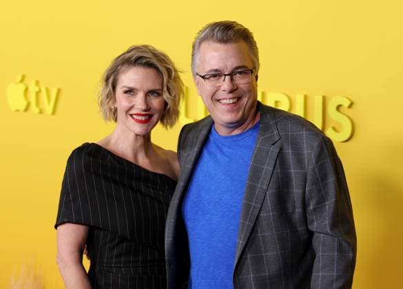 Rhea Seehorn and Vince Gilligan attend the world premiere of the Apple TV series Pluribus at the DGA Theater on Tuesday, November 4, 2025. Pluribus will make its global debut on Apple TV with its first two episodes on Friday, November 7, 2025, followed by new episodes every Friday through December 26. Storyline: The most miserable person on Earth must save the world from happiness.  LAP20251104817 GREGxGRUDT