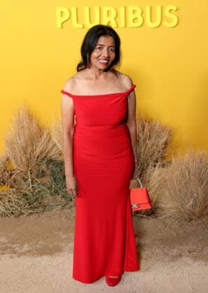 Viji Nathan attends the world premiere of the Apple TV series Pluribus at the DGA Theater on Tuesday, November 4, 2025. Pluribus will make its global debut on Apple TV with its first two episodes on Friday, November 7, 2025, followed by new episodes every Friday through December 26. Storyline: The most miserable person on Earth must save the world from happiness.  LAP20251104864 GREGxGRUDT