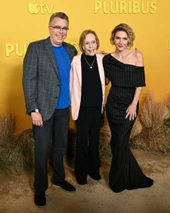 November 4, 2025, Hollywood, California, USA: VINCE GILLIGAN, CAROL BURNETT and RHEA SEEHORN attend the Red Carpet World Premiere Of Apple TV+ s Pluribus Hollywood USA - ZUMAb173 20251104_aap_b173_024 Copyright: xBillyxBennightx