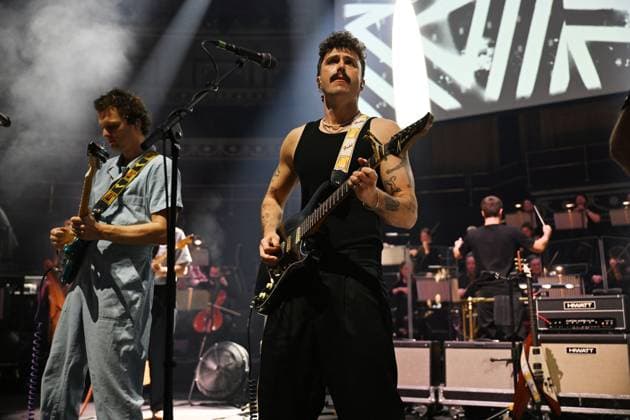 King Gizzard & the Lizard Wizard performing at Royal Albert Hall LONDON, ENGLAND - NOVEMBER 04: Stu Mackenzie and Joey Walker of ˜King Gizzard & the Lizard Wizard™ performing at Royal Albert Hall on November 04, 2025 in London, England. CAP MAR MAR Great Britain Copyright: xMartinxHarris CapitalxPicturesx