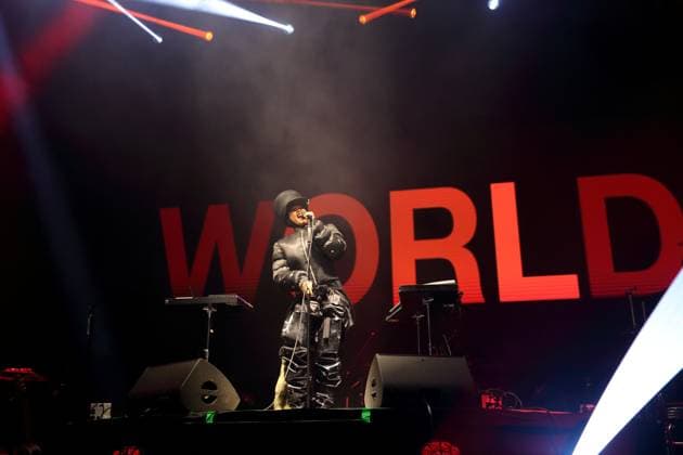 Erykah Badu bei einem Konzert in der Uber Eats Music Hall in Berlin, 4. November 2025. Erykah Badu Konzert Berlin