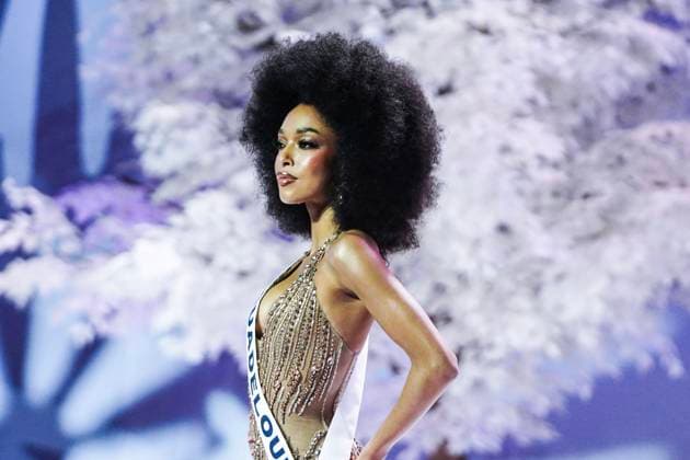 Miss Universe 2025 In Bangkok. Miss Guadeloupe Ophely Mezino presents on stage during the official Miss Universe 2025 welcome event in Bangkok, Thailand, on November 5, 2025. Women representing 120 nations compete in the 74th edition of the Miss Universe pageant, which is held in Thailand. Bangkok Thailand  Copyright: xAnusakxLaowilasx originalFilename: laowilas-notitle251105_npPGd.jpg