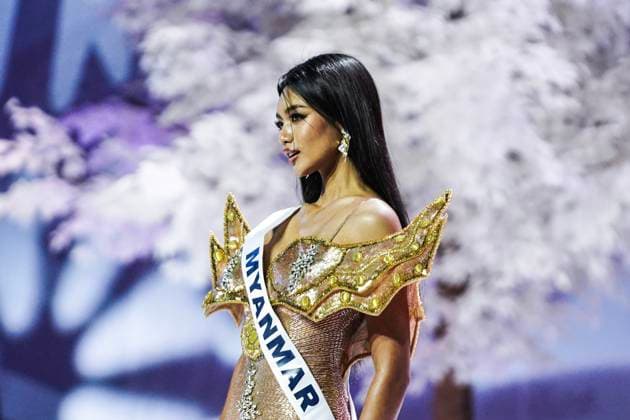 Miss Universe 2025 In Bangkok. Miss Myanmar Myat Yadanar Soe presents on stage during the official Miss Universe 2025 welcome event in Bangkok, Thailand, on November 5, 2025. Women representing 120 nations compete in the 74th edition of the Miss Universe pageant, which is held in Thailand. Bangkok Thailand  Copyright: xAnusakxLaowilasx originalFilename: laowilas-notitle251105_npi7a.jpg