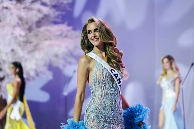 Miss Universe 2025 In Bangkok. Miss Canada Jaime VandenBerg presents on stage during the official Miss Universe 2025 welcome event in Bangkok, Thailand, on November 5, 2025. Women representing 120 nations compete in the 74th edition of the Miss Universe pageant, which takes place in Thailand. Bangkok Thailand  Copyright: xAnusakxLaowilasx originalFilename: laowilas-notitle251105_npHbr.jpg