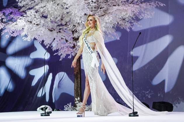 Miss Universe 2025 In Bangkok. Miss Czech Republic Michaela Tomanova presents on stage during the official Miss Universe 2025 welcome event in Bangkok, Thailand, on November 5, 2025. Women representing 120 nations compete in the 74th edition of the Miss Universe pageant, which takes place in Thailand. Bangkok Thailand  Copyright: xAnusakxLaowilasx originalFilename: laowilas-notitle251105_npuRV.jpg