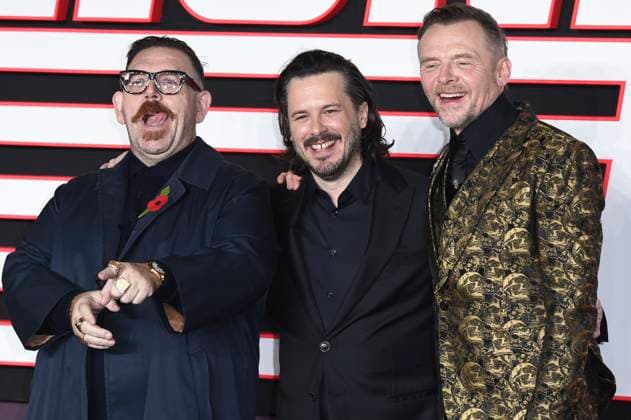 Nick Frost, Edgar Wright und Simon Pegg bei der Premiere des Kinofilms The Running Man im Odeon Luxe Leicester Square. London, 05.11.2025