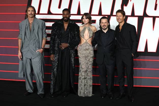 The Running Man UK Premiere Lee Pace, Colman Domingo, Emilia Jones, Edgar Wright and Glen Powell at the The Running Man UK premiere at Odeon Luxe Leicester Square, London, England London Odeon Luxe Leicester Square UK Copyright: xFredxDuvalx