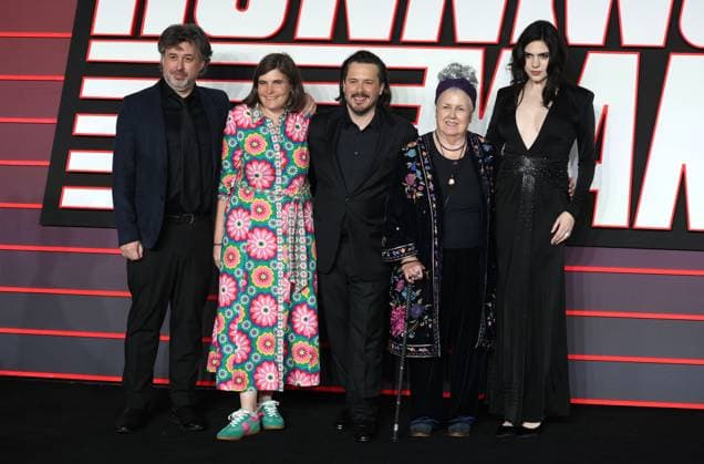 The Running Man UK Premiere Edgar Wright and Julia Cumming and family at the The Running Man UK premiere at Odeon Luxe Leicester Square, London, England London Odeon Luxe Leicester Square UK Copyright: xFredxDuvalx