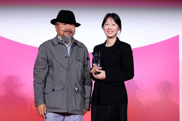 Rithy Panh, Lee Ji-yun, November 05, 2025 - Rithy Panh, Lee Ji-yun, speak after winning Asian Students film Conference best film award for the film Floating during the 38th Tokyo International Film Festival. award ceremony, in Tokyo, Japan on November 05, 2025.  aflo_309478996
