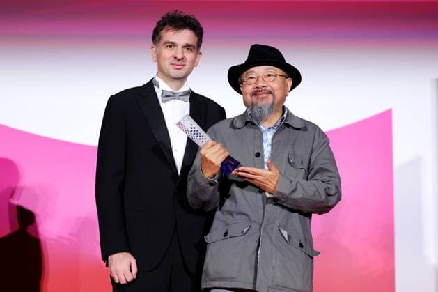 Matthieu Laclau, Rithy Panh, November 05, 2025 - Rithy Panh, speak after winning Award for Special Jury Prize for the film We Are the Fruits of the Forest during the 38th Tokyo International Film Festival. award ceremony, in Tokyo, Japan on November 05, 2025.  aflo_309488148