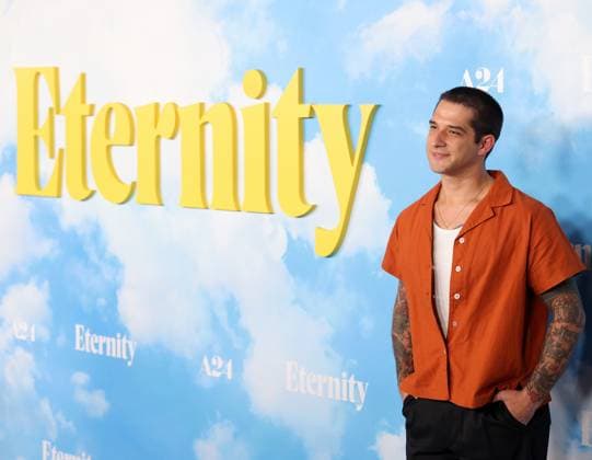 Tyler Posey attends the Los Angeles Special Screening of A24 s Eternity at the AMC Century City 15 in Los Angeles, CA on Wednesday, November 5, 2025. Storyline: In an afterlife where souls have one week to decide where to spend eternity, Joan is faced with the impossible choice between the man she spent her life with and her first love, who died young and has waited decades for her to arrive.  LAP20251105843 GREGxGRUDT