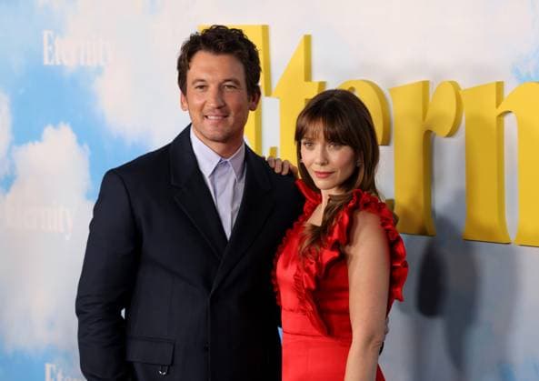 Miles Teller and Elizabeth Olsen attend the Los Angeles Special Screening of A24 s Eternity at the AMC Century City 15 in Los Angeles, CA on Wednesday, November 5, 2025. Storyline: In an afterlife where souls have one week to decide where to spend eternity, Joan is faced with the impossible choice between the man she spent her life with and her first love, who died young and has waited decades for her to arrive.  LAP20251105848 GREGxGRUDT