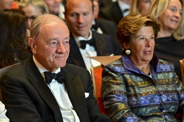 Luc Bertrand, Chairman of Ackermans & van Haaren and Fabienne Ackermans pictured during a gala evening organized by the Antwerp Support Committee for the King Baudouin Foundation, which is celebrating its 25th anniversary, in Antwerp, Thursday 06 November 2025.  DIRKxWAEM 139663116