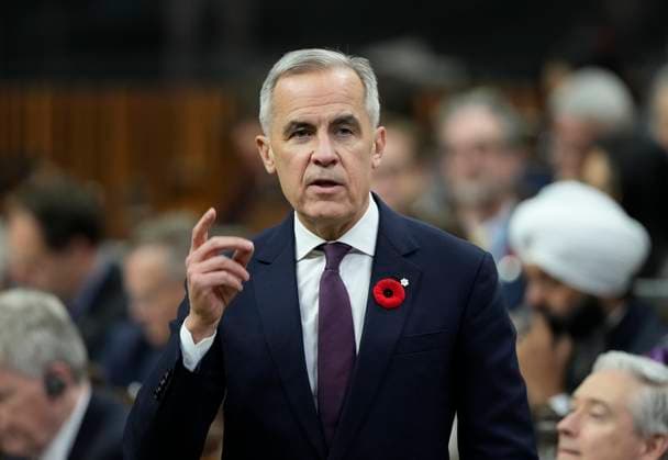 November 6, 2025, Ottawa, On, Canada: Prime Minister Mark Carney rises during Question Period on Parliament Hill in Ottawa, Thursday, Nov. 6, 2025. Ottawa Canada  - ZUMAc35_ 20251106_zaf_c35_095 Copyright: xAdrianxWyldx