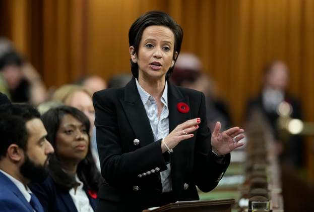 November 6, 2025, Ottawa, On, Canada: MP for Thornhill Melissa Lantsman rises during Question Period on Parliament Hill in Ottawa, Thursday, Nov. 6, 2025. Ottawa Canada  - ZUMAc35_ 20251106_zaf_c35_097 Copyright: xAdrianxWyldx