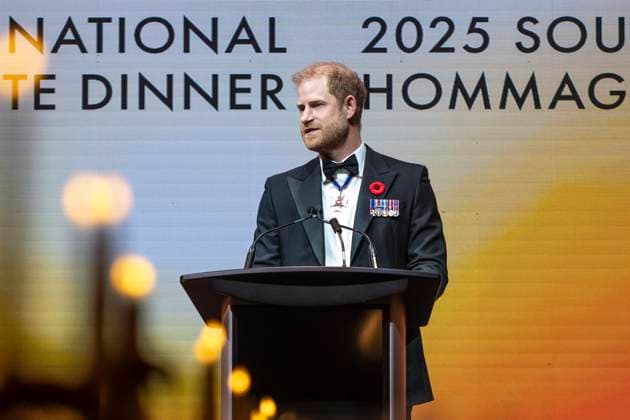 November 6, 2025, Toronto, On, Canada: Prince Harry delivers remarks at the True Patriot Love s National Tribute Dinner in Toronto on Thursday, Nov. 6, 2025. The annual event, organized by the True Patriot Love Foundation, honours Canada s military community and raises funds to support active service members, veterans and their families. Toronto Canada  - ZUMAc35_ 20251106_zaf_c35_203 Copyright: xEduardoxLimax