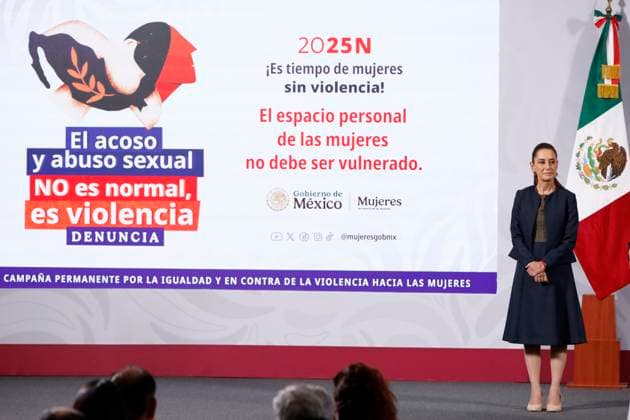 Mexican President Claudia Sheinbaum Pardo, speaks about the harassment she suffered at the hands of a man while on her way to the Ministry of Public Education (SEP) on Tuesday, November 4. The accused was arrested, the president indicated during a press conference at the National Palace on November 6, 2025, in Mexico City. Mexico City Mexico - ZUMAe321 20251106_zia_e321_004 Copyright: xLuisxBarronx