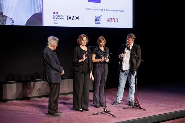 Ouverture de la rÃ trospective Sigourney Weaver Costa-Gavras, Sigourney Weaver, AnaÃ¯s Duchet, FrÃ dÃ ric Bonnaud - Ouverture de la rÃ trospective Sigourney Weaver Ã la CinÃ matheque francaise, Paris, France, le 06 11 2025.  Copyright: xThierryxStefanopoulosx