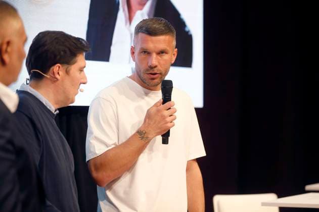 Lukas Podolski auf der Franchise Expo Germany 2025 in der Messe Frankfurt. Frankfurt am Main, 06.11.2025