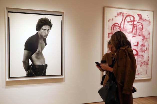 November 7, 2025, New York, New York, USA: Two women seen with Juan Patricio Lobato, Carney, Rocky Ford, Colorado, August 23,1980, by photographer Richard Avedon, estimate $250,000 - $350,000 during November Marquee Week 2025 during Sothebyâ€⠢s Opening of the New Global Headquarters at the Breuer. New York USA - ZUMAk03_ 20251107_zaf_k03_065 Copyright: xNancyxKaszermanx