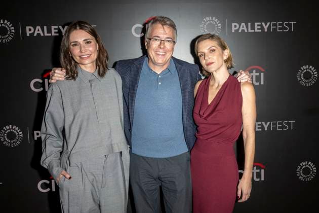 PaleyFest NY 2025: Apple TV s Pluribus , New York, New York, USA - 07 Nov 2025 (L-R) Karolina Wydra, Vince Gilligan and Rhea Seehorn attend Apple TV s Pluribus during PaleyFest NY 2025 at The Paley Museum in New York City. New York United States Copyright: xRonxAdarx xSOPAxImagesx _radar_paley_20251107_00023