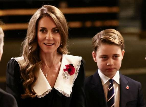 . 08 11 2025. London, United Kingdom. Kate Middleton, the Princess of Wales and Prince George at the Royal British Legion Festival of Remembrance at the Royal Albert Hall in London.  xPoolx xi-Imagesx IIM-26363-0022