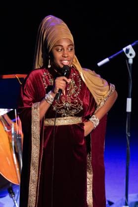 November 8, 2025, Madrid, Spain: American jazz singer Jazzmeia Horn performs during the JAZZMADRID concert at the Fernanda Gomez Theatre in Madrid. Madrid Spain - ZUMAs197 20251108_aaa_s197_128 Copyright: xAtilanoxGarciax