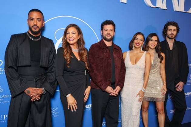 The Global Gift Gala at Four Seasons Hotel George V in Paris Gala Global Gift a l hotel Four Seasons George V a Paris Slimane Nebchi, Maria Bravo, Claudio Capeo, Eva Longoria, Joyce Jonathan et Charles Fardin 450500 2025 11 08 Paris France  Copyright: xSebastienxFremontx xStarfacex STAR_450500_132