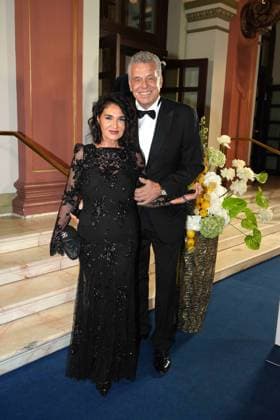 Francesca Elstermeier und Juergen Hingsen beim 43. Deutschen Sportpresseball am 8.11.2025 in der Alten Oper in Frankfurt am Main Deutscher Sportpresseball 2025 in Frankfurt am Main