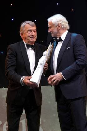 Wolfgang Niersbach und Rudi Voeller beim 43. Deutschen Sportpresseball am 8.11.2025 in der Alten Oper in Frankfurt am Main Deutscher Sportpresseball 2025 in Frankfurt am Main