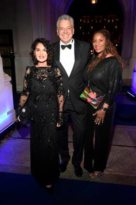 Francesca Elstermeier, Jürgen Hingsen und Liz Baffoe beim 43. Deutschen SportpresseBall 2025 in der Alten Oper. Frankfurt, 08.11.2025